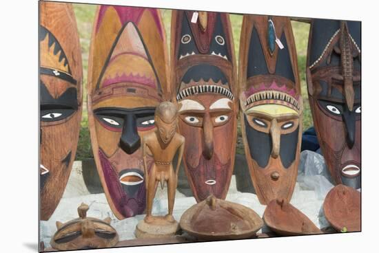 Papua New Guinea, Murik Lakes, Karau Village. Carved Wooden Masks-Cindy Miller Hopkins-Mounted Premium Photographic Print