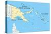 Papua New Guinea Political Map-Peter Hermes Furian-Stretched Canvas