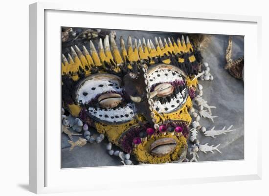 Papua New Guinea, Village of Kopar. Folk Art Souvenir Mask-Cindy Miller Hopkins-Framed Photographic Print