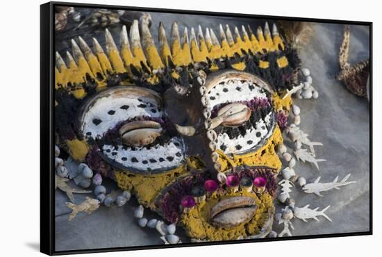 Papua New Guinea, Village of Kopar. Folk Art Souvenir Mask-Cindy Miller Hopkins-Framed Stretched Canvas