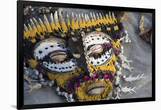 Papua New Guinea, Village of Kopar. Folk Art Souvenir Mask-Cindy Miller Hopkins-Framed Photographic Print