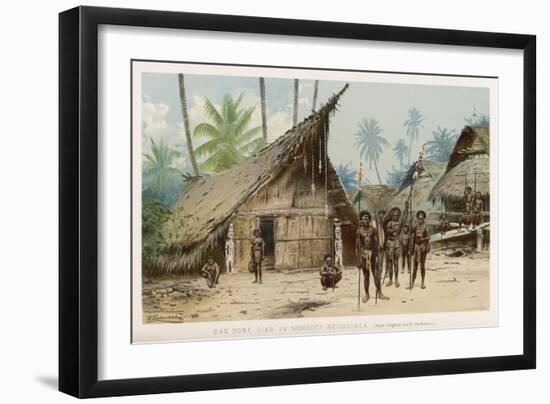 Papua New Guinea: Village Scene in the North-East of the Island-Wilhelm Kuhnert-Framed Art Print