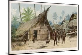 Papua New Guinea: Village Scene in the North-East of the Island-Wilhelm Kuhnert-Mounted Art Print