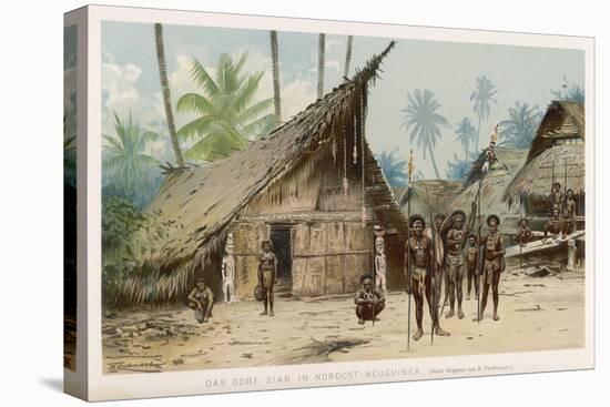 Papua New Guinea: Village Scene in the North-East of the Island-Wilhelm Kuhnert-Stretched Canvas