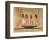 Papyrus, a Man Being Transported on a Barque to the Afterlife by Thoth, Khepri and Another God-null-Framed Giclee Print