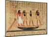 Papyrus, a Man Being Transported on a Barque to the Afterlife by Thoth, Khepri and Another God-null-Mounted Giclee Print