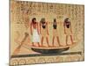 Papyrus, a Man Being Transported on a Barque to the Afterlife by Thoth, Khepri and Another God-null-Mounted Giclee Print