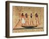 Papyrus, a Man Being Transported on a Barque to the Afterlife by Thoth, Khepri and Another God-null-Framed Giclee Print