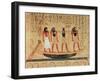 Papyrus, a Man Being Transported on a Barque to the Afterlife by Thoth, Khepri and Another God-null-Framed Giclee Print