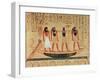 Papyrus, a Man Being Transported on a Barque to the Afterlife by Thoth, Khepri and Another God-null-Framed Giclee Print