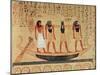 Papyrus, a Man Being Transported on a Barque to the Afterlife by Thoth, Khepri and Another God-null-Mounted Giclee Print