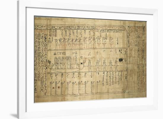 Papyrus d'Ankheseniset : voyage du dieu solaire dans les régions de l'Au-de-null-Framed Giclee Print