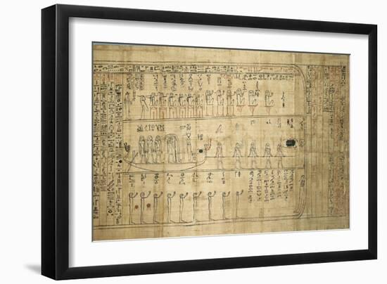 Papyrus d'Ankheseniset : voyage du dieu solaire dans les régions de l'Au-de-null-Framed Giclee Print