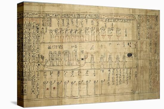 Papyrus d'Ankheseniset : voyage du dieu solaire dans les régions de l'Au-de-null-Stretched Canvas