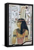 Papyrus image of the goddess Maat. Artist: Unknown-Unknown-Framed Stretched Canvas