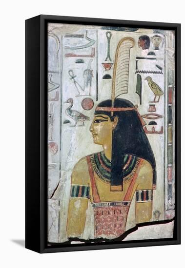 Papyrus image of the goddess Maat. Artist: Unknown-Unknown-Framed Stretched Canvas