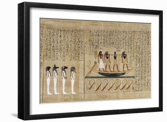 Papyrus mythologique d'Imenemsaouf, Supérieur des porteurs de bouclier-quera d'Amon-null-Framed Giclee Print