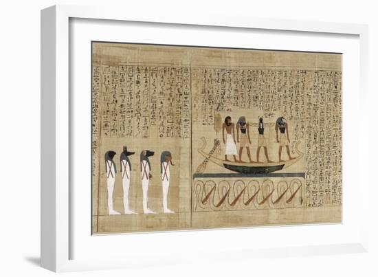 Papyrus mythologique d'Imenemsaouf, Supérieur des porteurs de bouclier-quera d'Amon-null-Framed Giclee Print