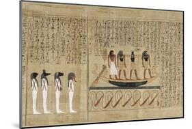 Papyrus mythologique d'Imenemsaouf, Supérieur des porteurs de bouclier-quera d'Amon-null-Mounted Giclee Print