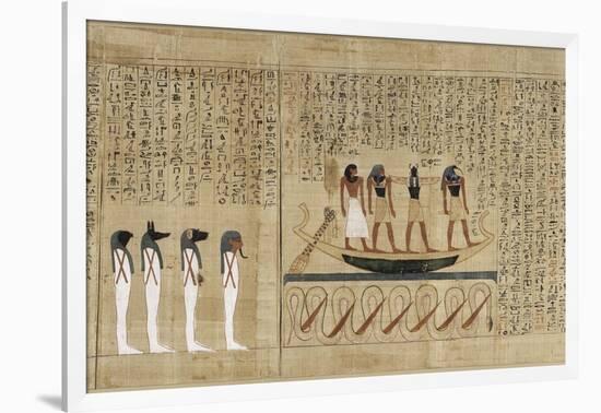 Papyrus mythologique d'Imenemsaouf, Supérieur des porteurs de bouclier-quera d'Amon-null-Framed Giclee Print