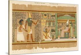 Papyrus of Ani the Dead Ani Judged Innocent is Presented by Horus to Osiris-E.a. Wallis Budge-Stretched Canvas