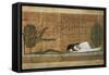 Papyrus of Scene of Worship of the Crocodile God Sobek-null-Framed Stretched Canvas