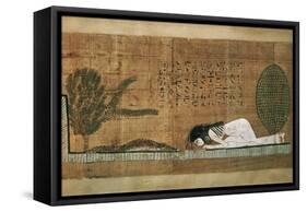 Papyrus of Scene of Worship of the Crocodile God Sobek-null-Framed Stretched Canvas