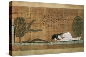 Papyrus of Scene of Worship of the Crocodile God Sobek-null-Stretched Canvas