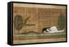 Papyrus of Scene of Worship of the Crocodile God Sobek-null-Framed Stretched Canvas