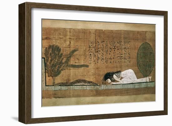 Papyrus of Scene of Worship of the Crocodile God Sobek-null-Framed Giclee Print