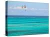 Para Sailing over Cable Beach, New Providence Island, Bahamas-Walter Bibikow-Stretched Canvas