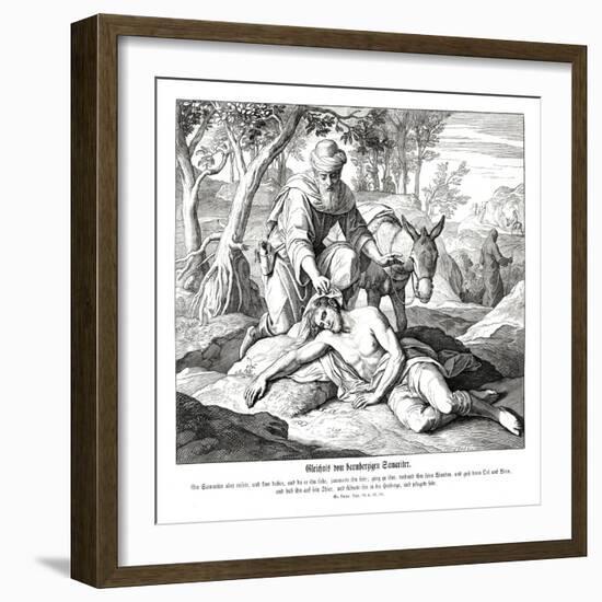 Parable of the good Samaritan, Gospel of Luke-Julius Schnorr von Carolsfeld-Framed Giclee Print