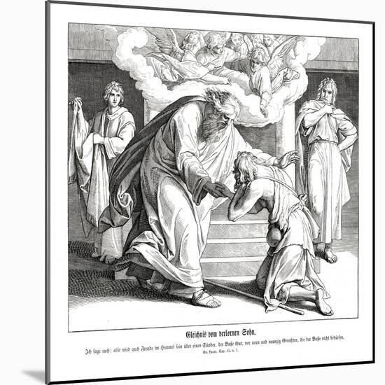 Parable of the good Samaritan, Gospel of Luke-Julius Schnorr von Carolsfeld-Mounted Giclee Print