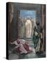 Parable of the Pharisee and the Publican. Engraving. Colored.-Tarker-Stretched Canvas