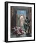 Parable of the Pharisee and the Publican. Engraving. Colored.-Tarker-Framed Giclee Print