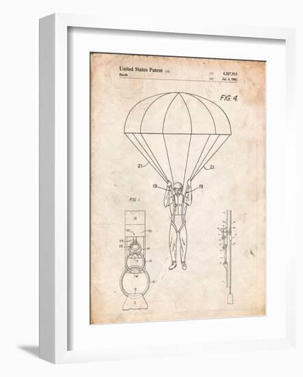 Parachute 1982 Patent-Cole Borders-Framed Art Print