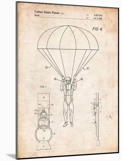 Parachute 1982 Patent-Cole Borders-Mounted Art Print