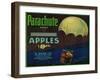 Parachute Apple Crate Label - Los Angeles, CA-Lantern Press-Framed Art Print