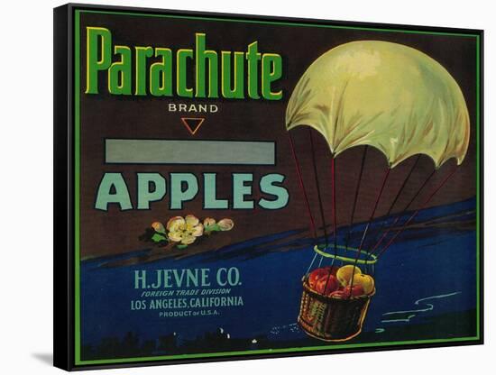 Parachute Apple Crate Label - Los Angeles, CA-Lantern Press-Framed Stretched Canvas