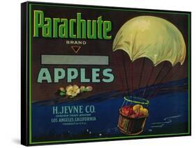 Parachute Apple Crate Label - Los Angeles, CA-Lantern Press-Framed Stretched Canvas