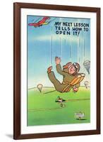 Parachute Jumper Notes that Next Lesson Will be How to Open It-Lantern Press-Framed Art Print