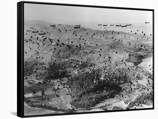 Parachutes are Dropped from C-47 Planes-null-Framed Stretched Canvas