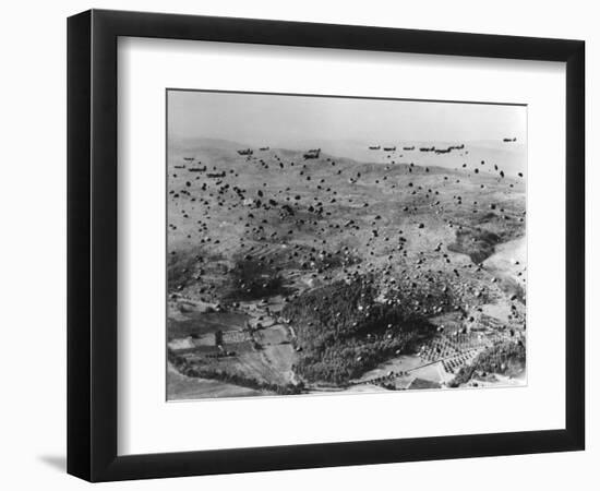 Parachutes are Dropped from C-47 Planes-null-Framed Photographic Print