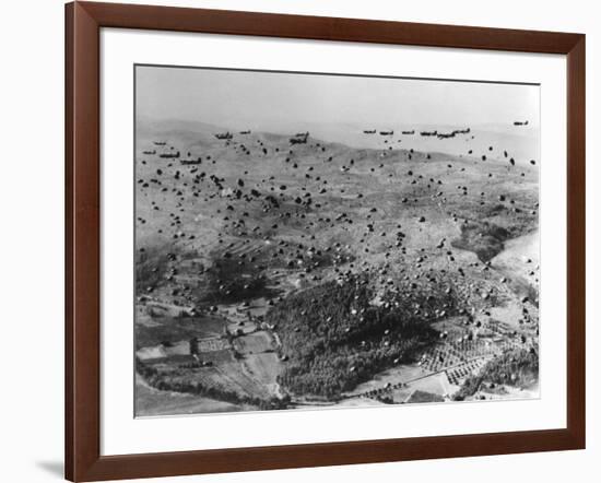 Parachutes are Dropped from C-47 Planes-null-Framed Photographic Print