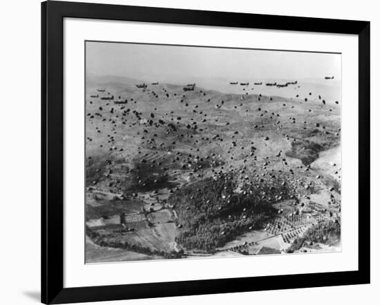 Parachutes are Dropped from C-47 Planes-null-Framed Photographic Print