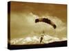 Parachutist with Mountain Background-null-Stretched Canvas