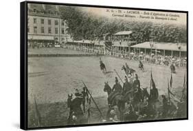 Parade at the Cavalry School in Saumur. Postcard Sent in 1913-French Photographer-Framed Stretched Canvas