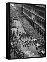 Parade at the Cenotaph, Martin Place, Sydney, New South Wales, 1945 or 1946-null-Framed Stretched Canvas