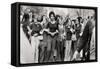 Parade Down Fifth Avenue on the 50th Anniversary of the Passage of the 19th Amendment-John Olson-Framed Stretched Canvas