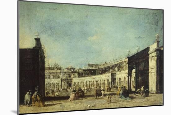 Parade for Feast of Ascension in Piazza San Marco-Francesco Guardi-Mounted Giclee Print